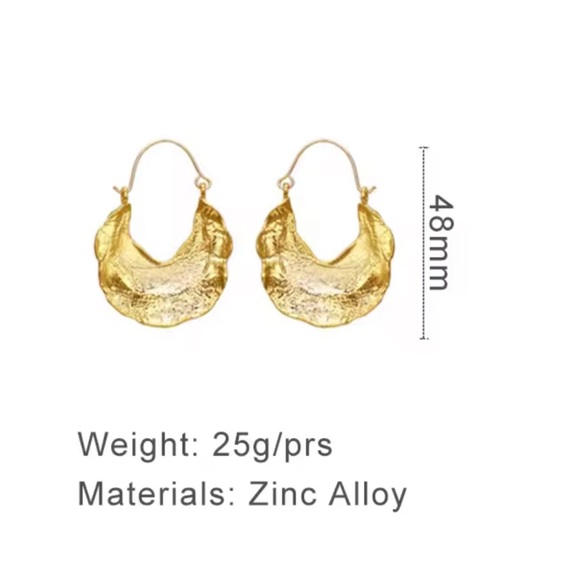 NEW Zara Gold Crescent Hoop Earrings - Picture 5 of 13